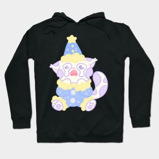 Crying starry cat clown Hoodie